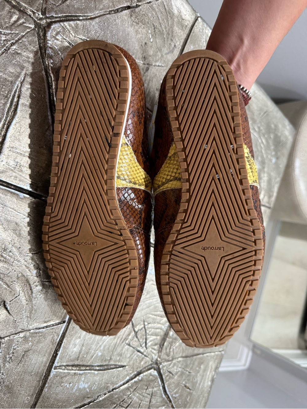 Larroude Stella Mule In Python Printed Leather - Picture 11 of 13